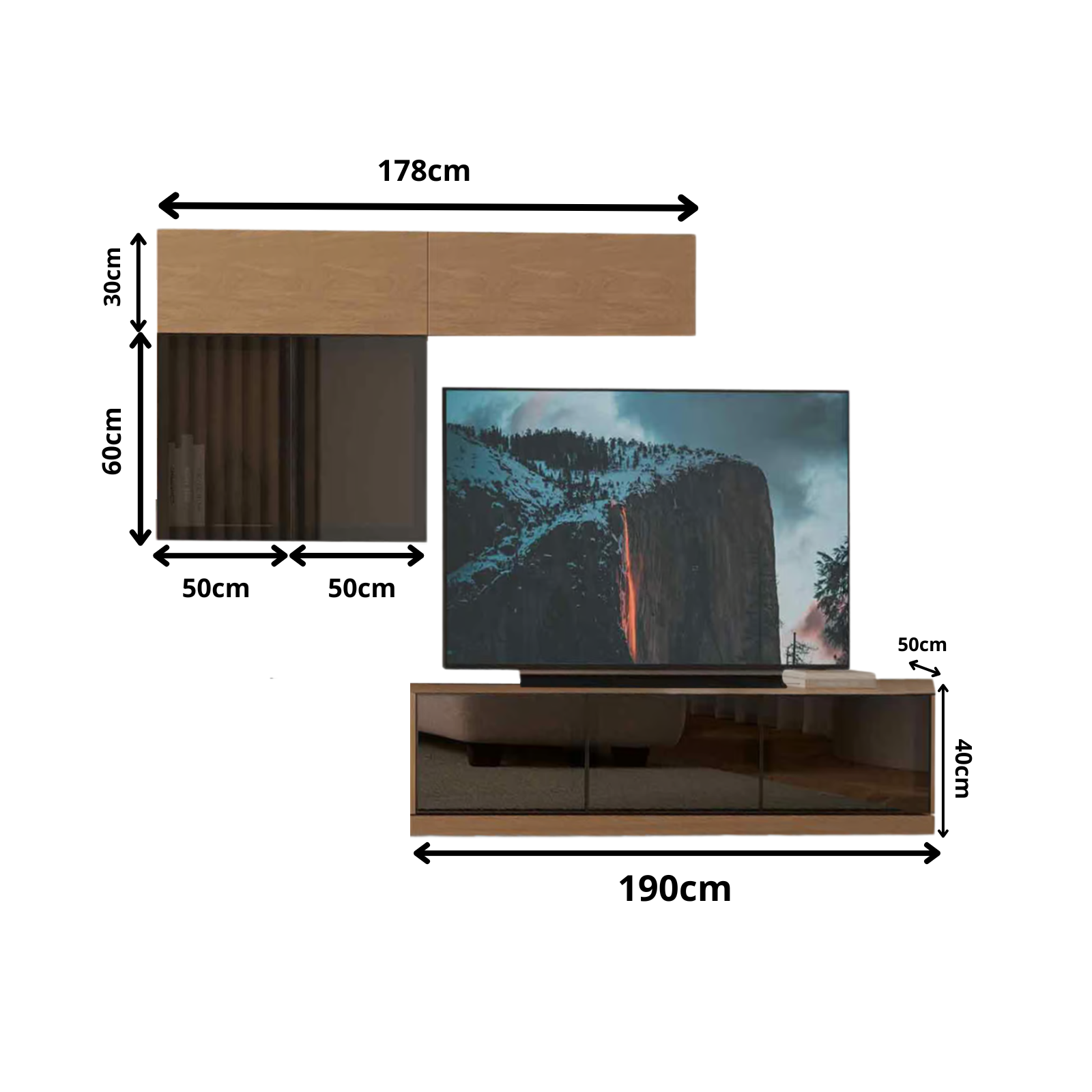 TV Unit Barcelona Oak Option 3
