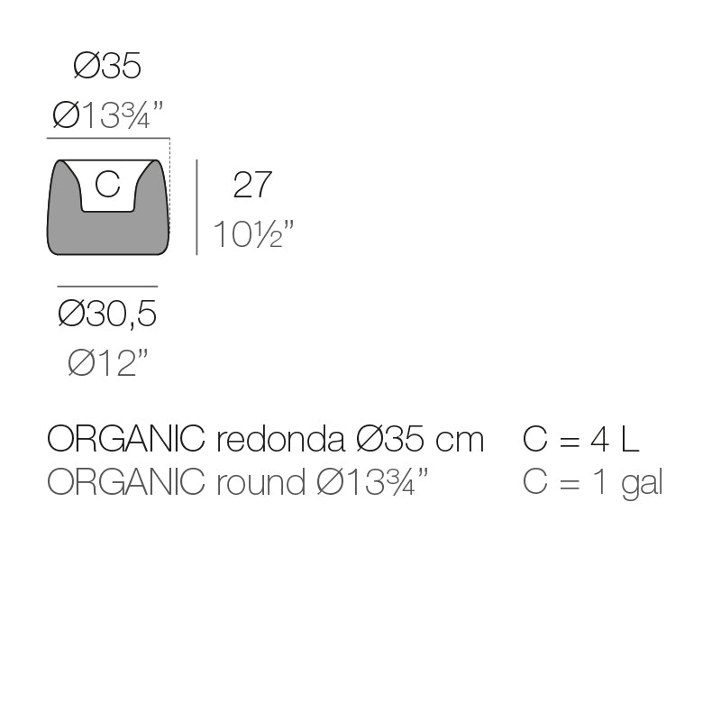 Organic Round Planter Ø34X27