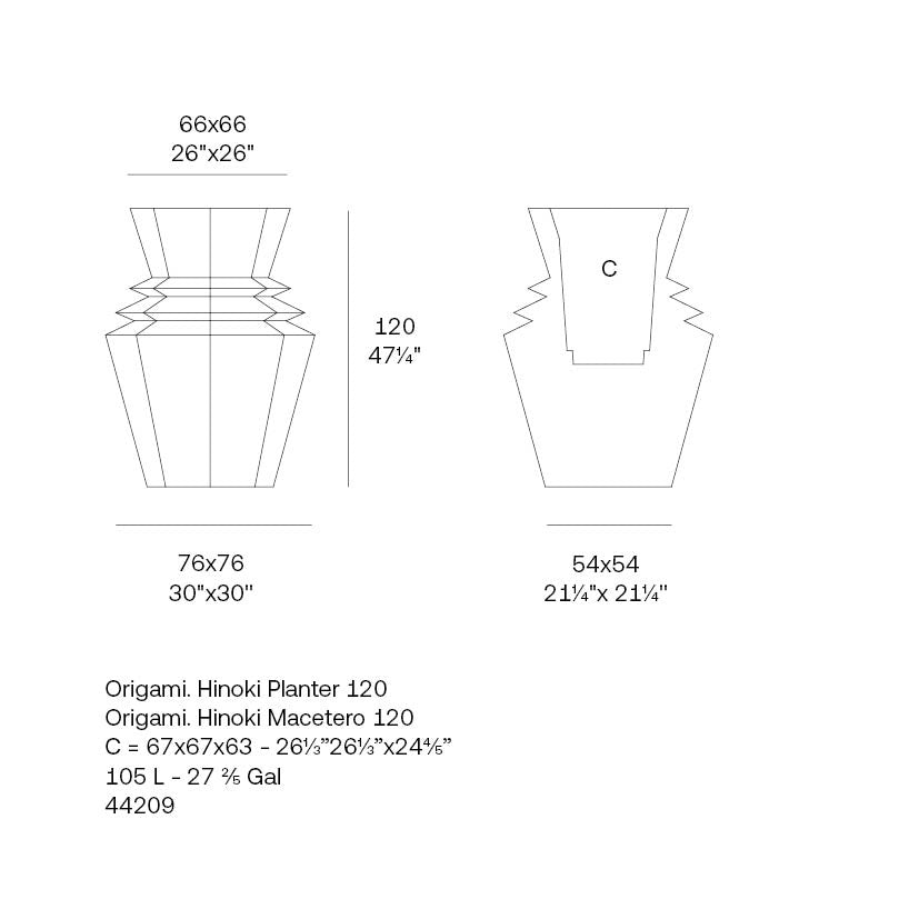 Origami Hinoki 76X76X120