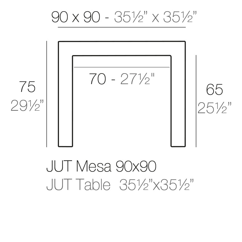 Jut Table 90X90X75