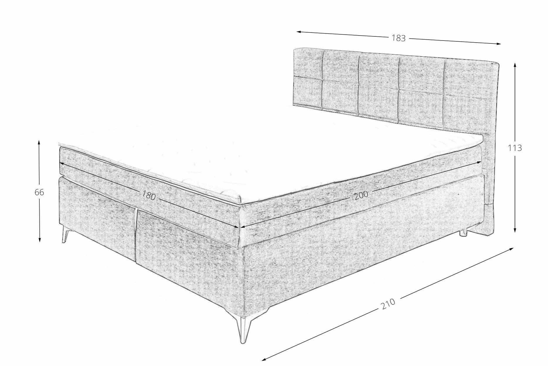 Boxspring Naravo - Brown | Includes Base and Topper