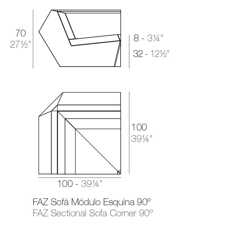 Faz - Sofa Corner 90º