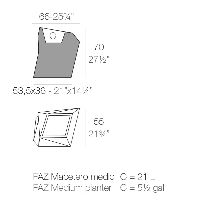 Faz - Planter 66X55X70 Cm