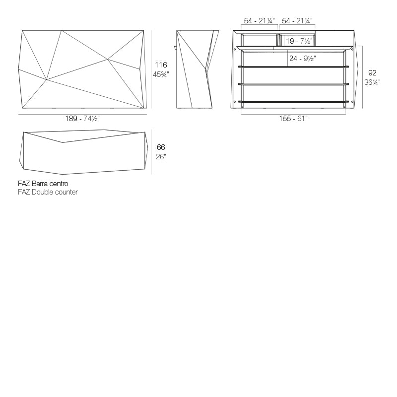 Faz - Bar Table - Double