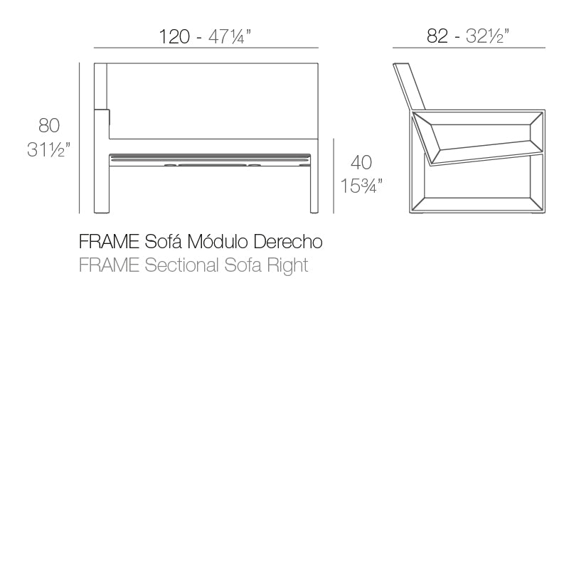 Frame Sectional Sofa Right