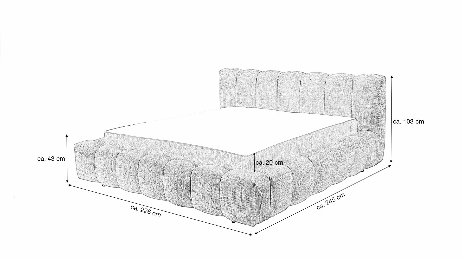 Boxspring Bexter - Brown | Includes Slatted Base & Matress