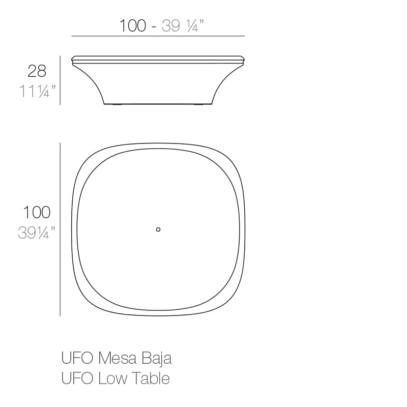 Ufo Coffee Table 100X100X28