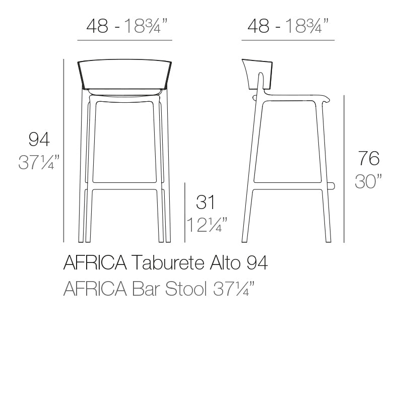 Africa Bar Stool 48X45X94'5