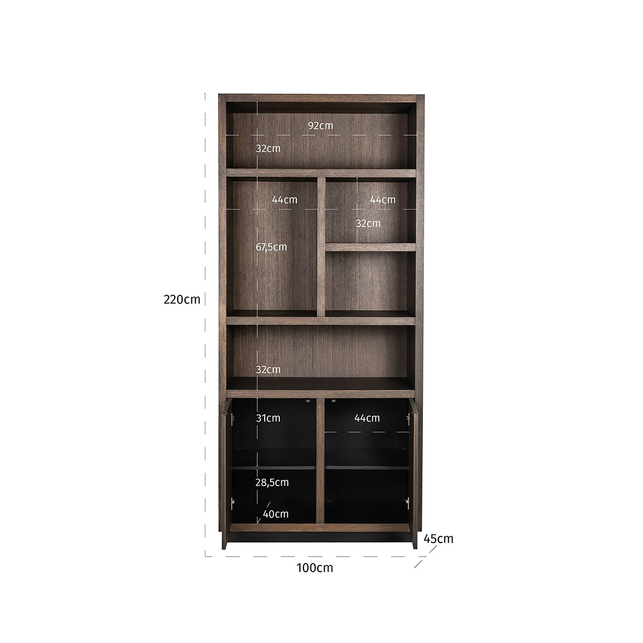 Display cabinet Oakura 2-doors (Brown)