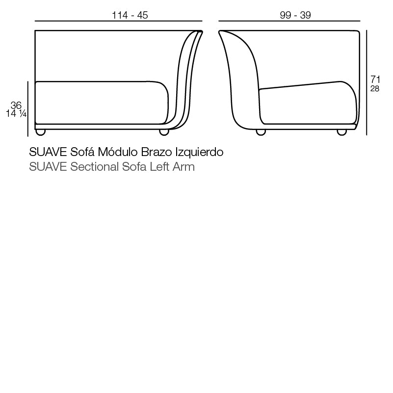 Suave Sectional Sofa Left
