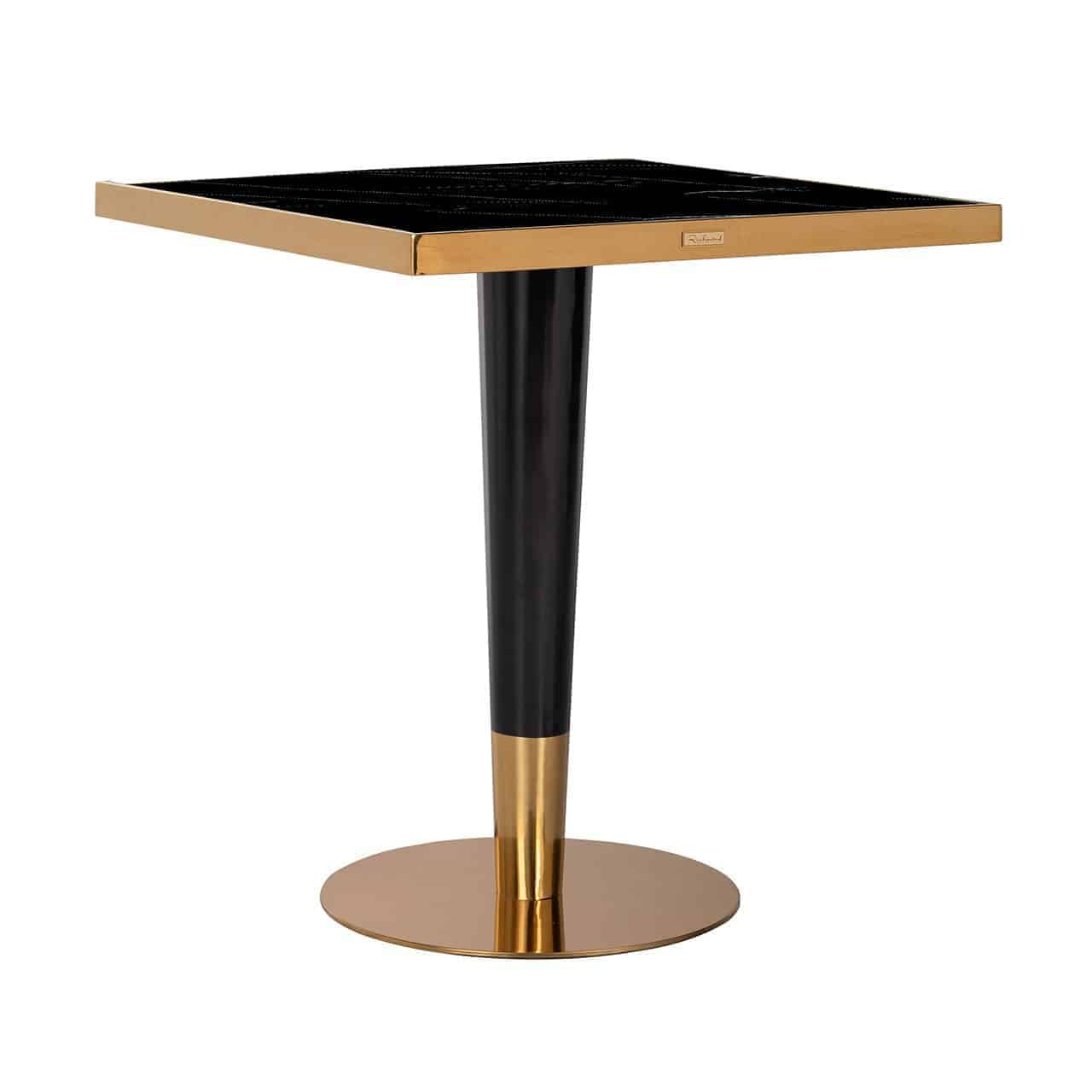 Bistro table Can Roca square black 70x70 (Black/gold)