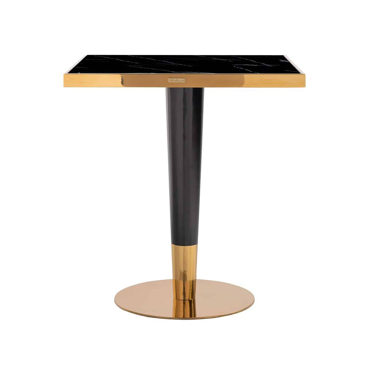 Bistro table Can Roca square black 70x70 (Black/gold)