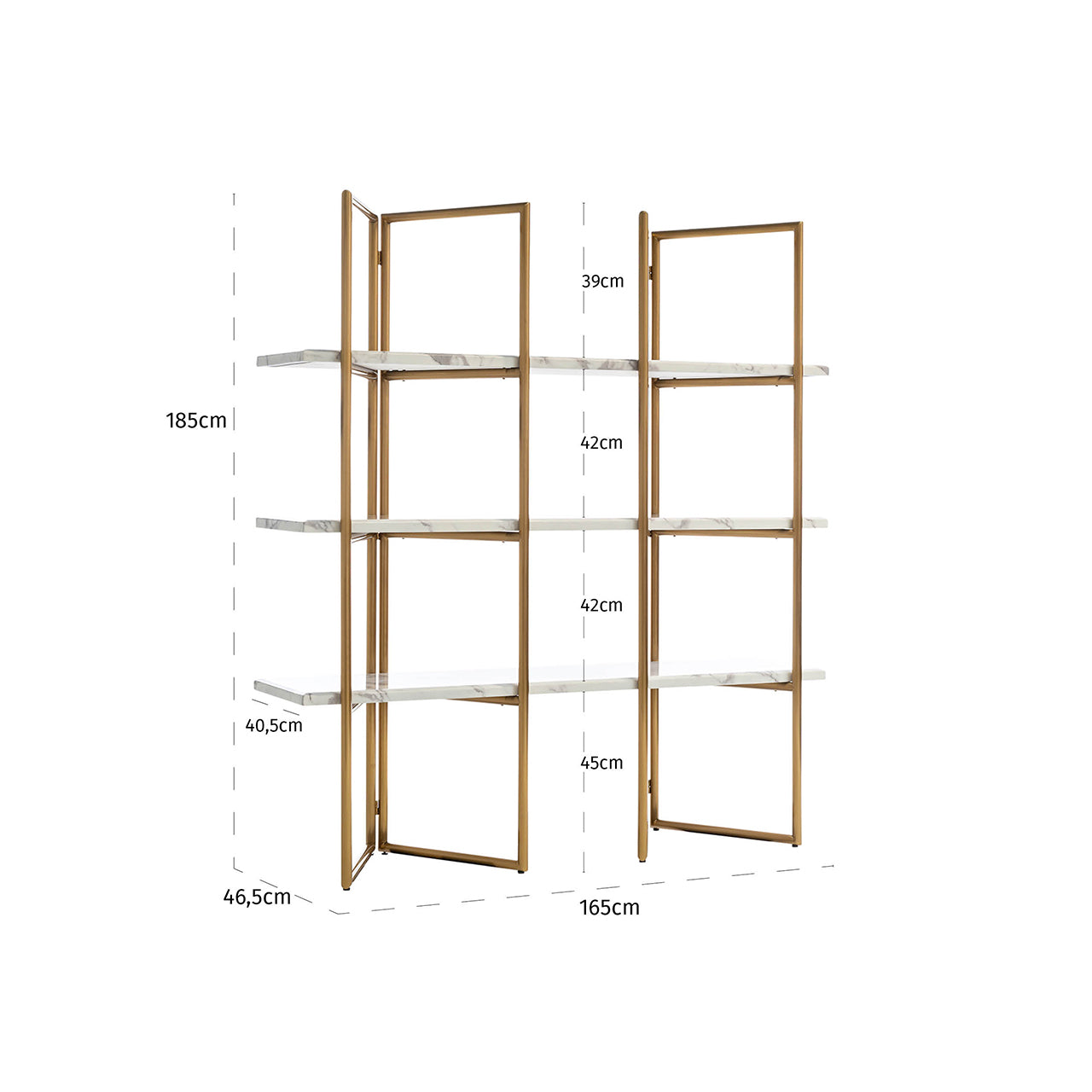 Display cabinet Lagrand 3-shelves (Gold)
