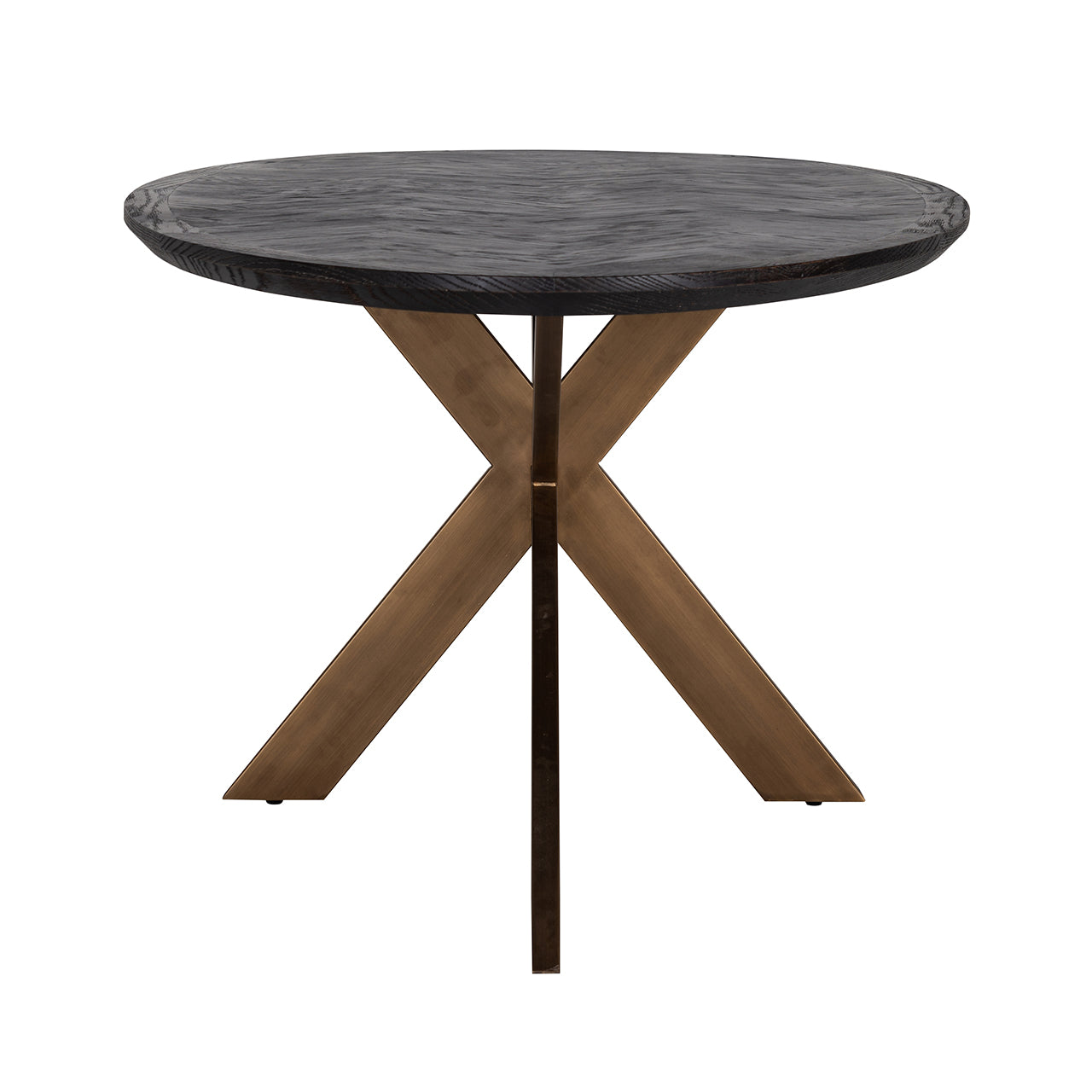 Dining table Blackbone brass oval 230 (Black rustic)