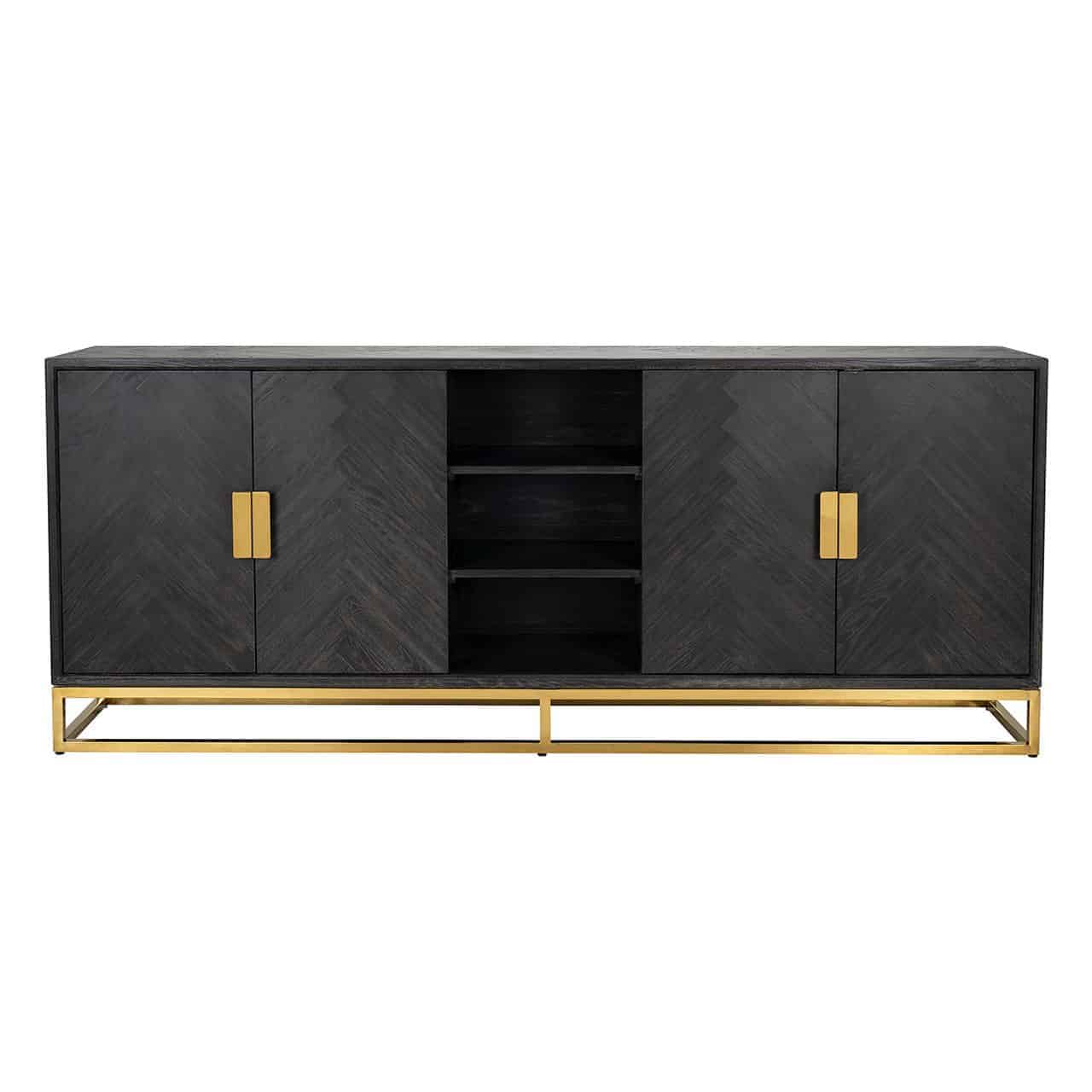 Sideboard Blackbone gold 4-doors (Black rustic)