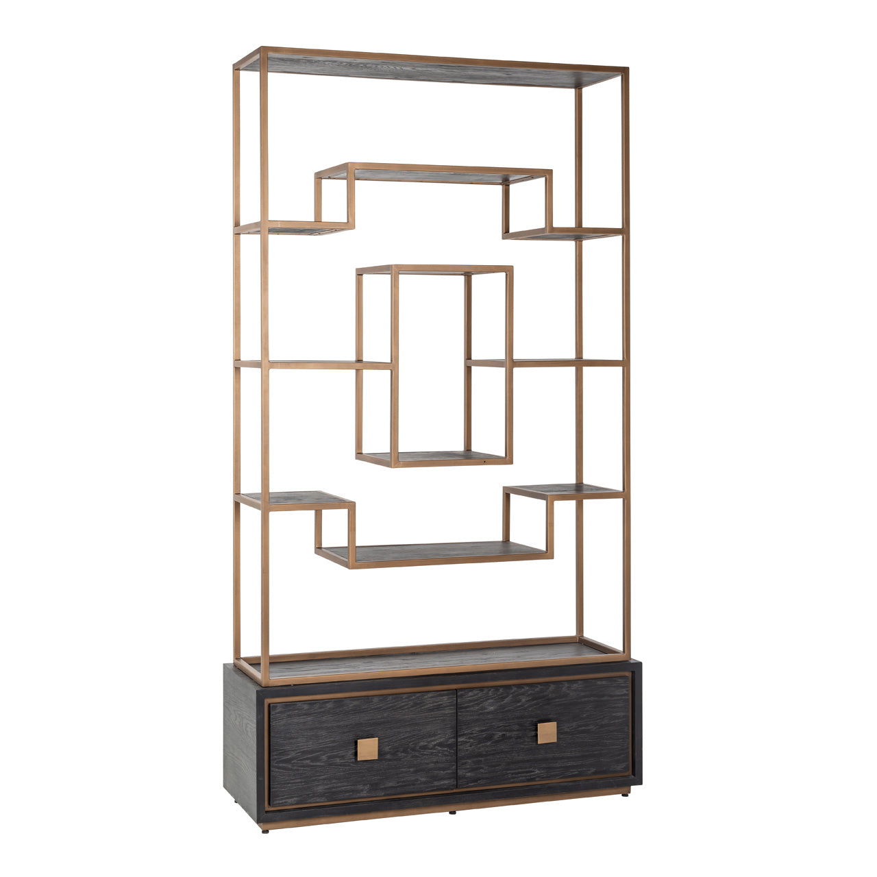 Display cabinet Hunter 2-drawers (Black rustic)