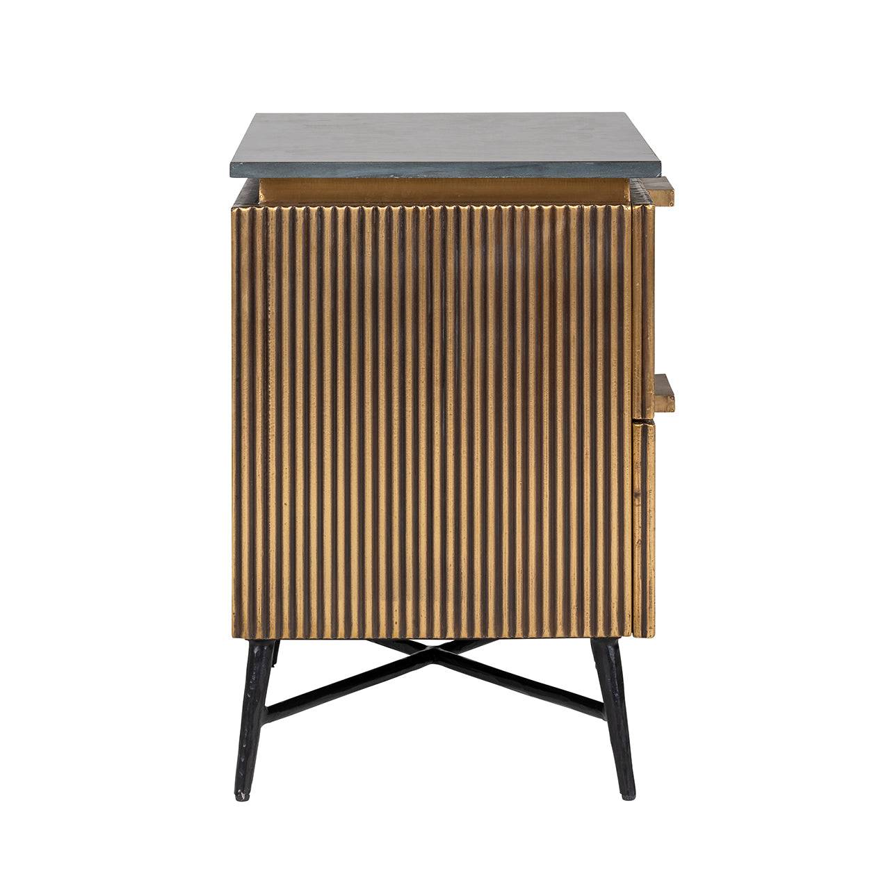 Nightstand Ironville 2-drawers (Gold)