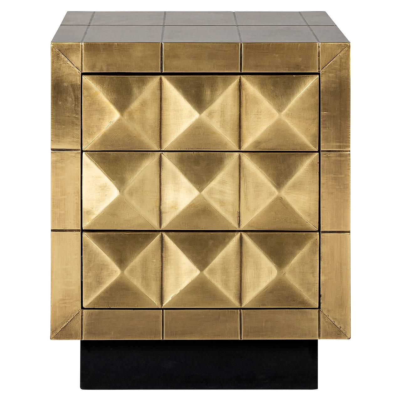 Nightstand Collada 3-drawers (Brushed Gold)