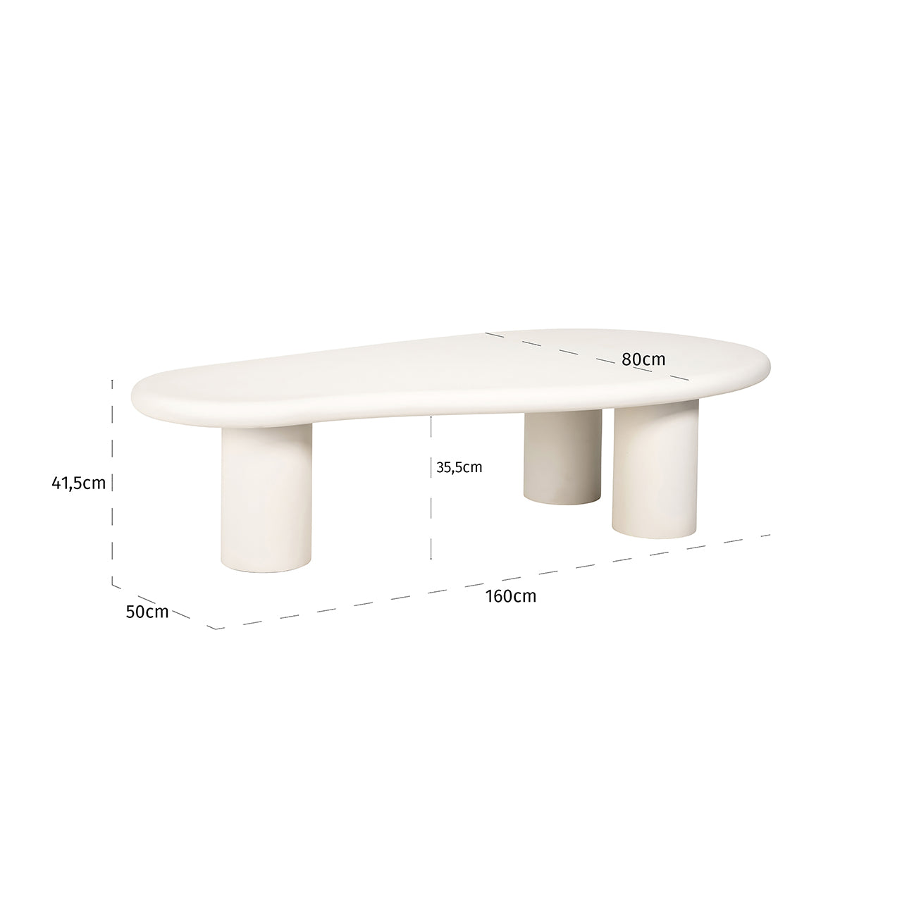 Coffee table Bloomstone 160x80 (White)