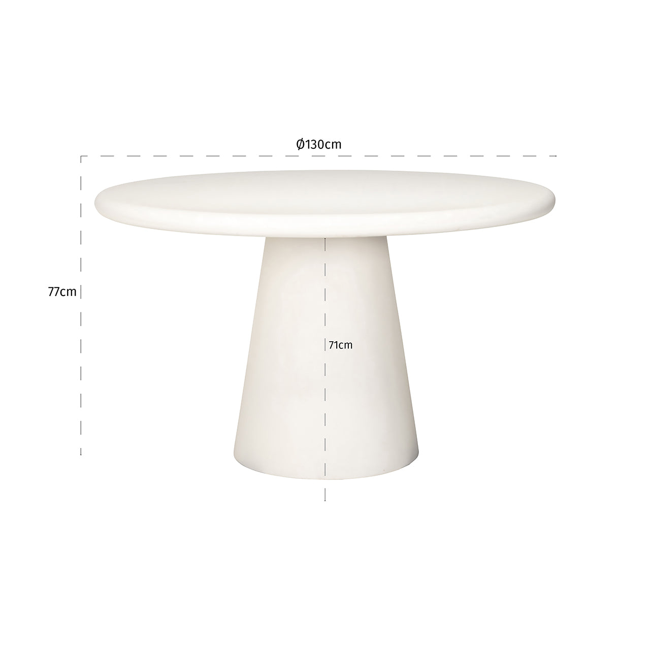 Dining table Bloomstone 130Ø (White)