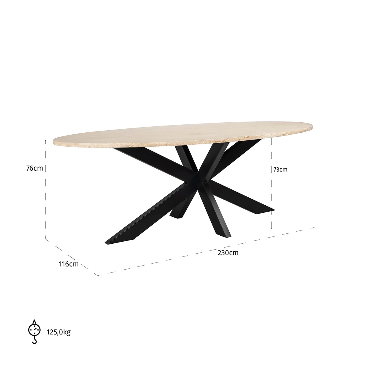 Dining table Avalon oval 230 (Bronze)