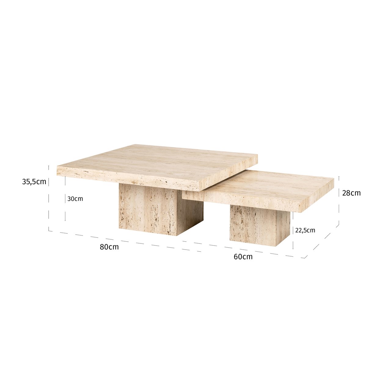 Coffee table La Cantera beige (Set of 2)