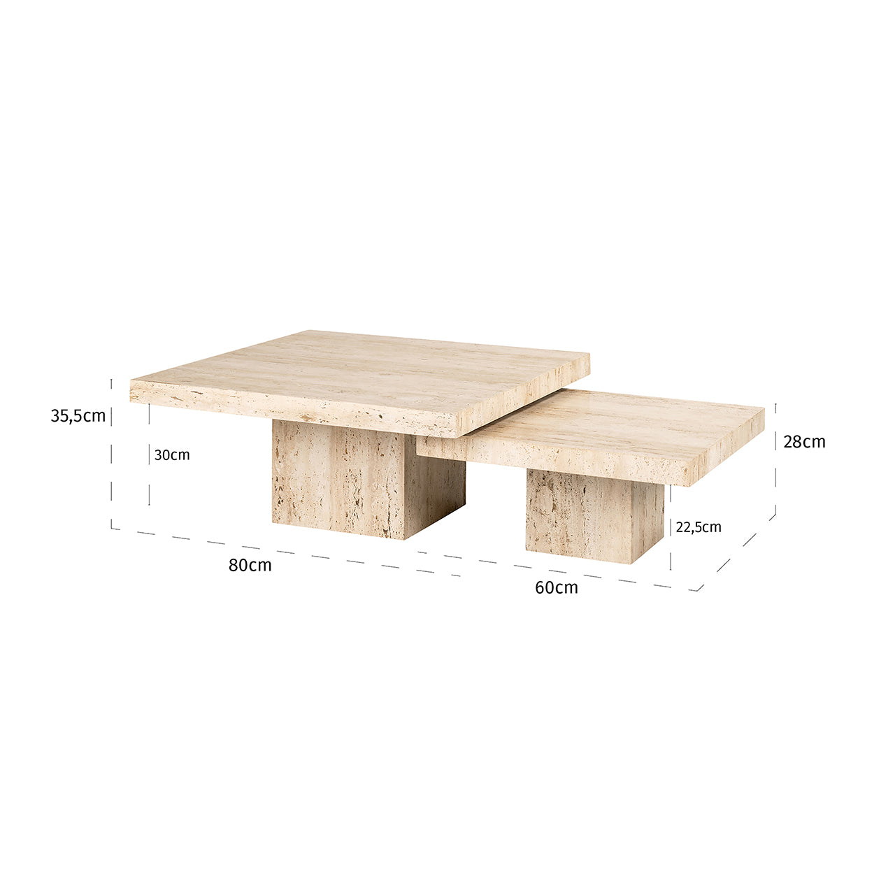 Coffee table La Cantera set of 2 (Beige)