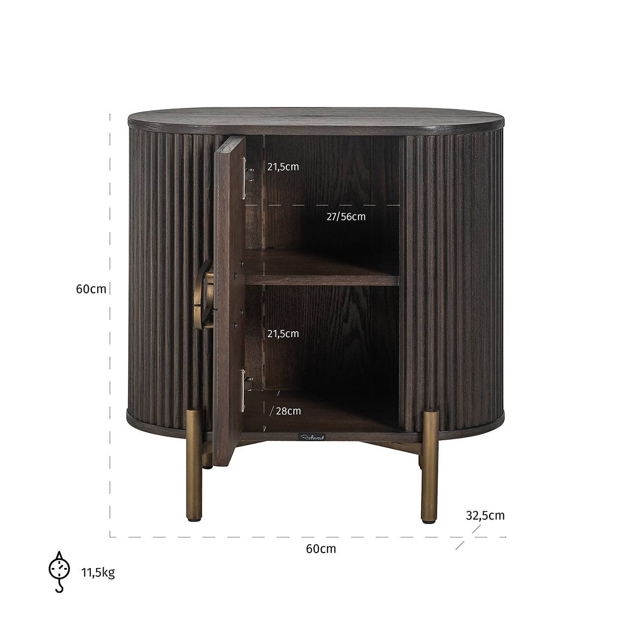Nightstand Luxor 1-door (Brown)