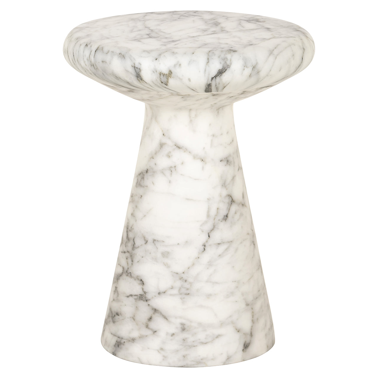 End table Lohan faux white marble (White)
