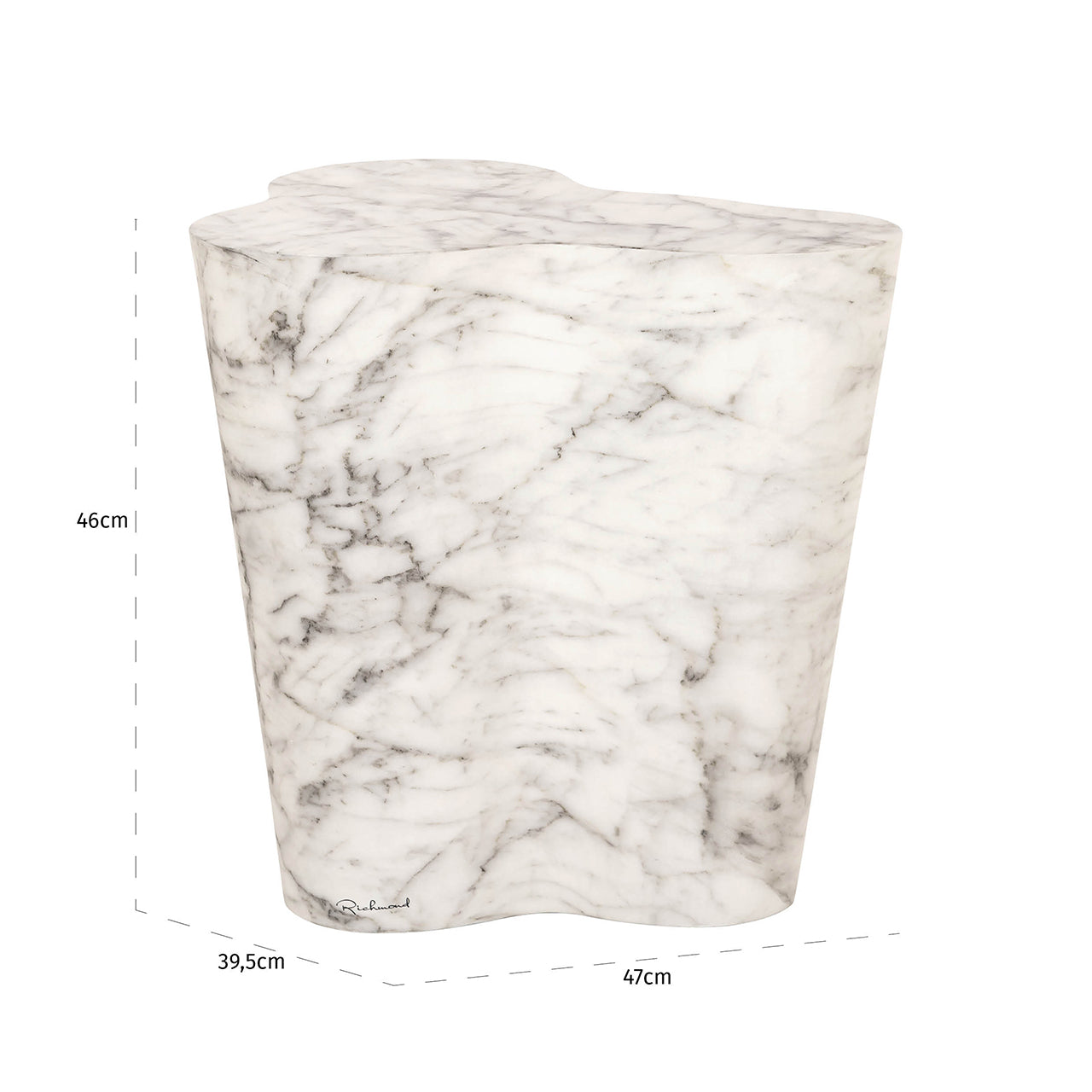 End table Rockyard marble look indoor/outdoor (White)
