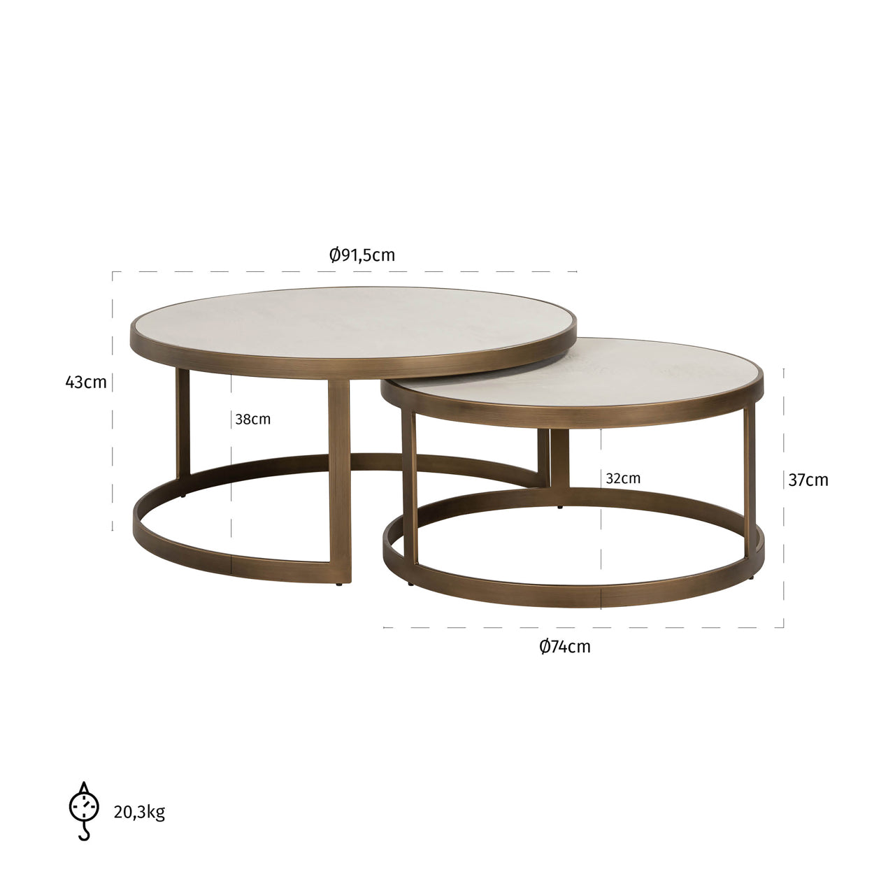 Coffee table Whitebone verona grey (Set of 2)