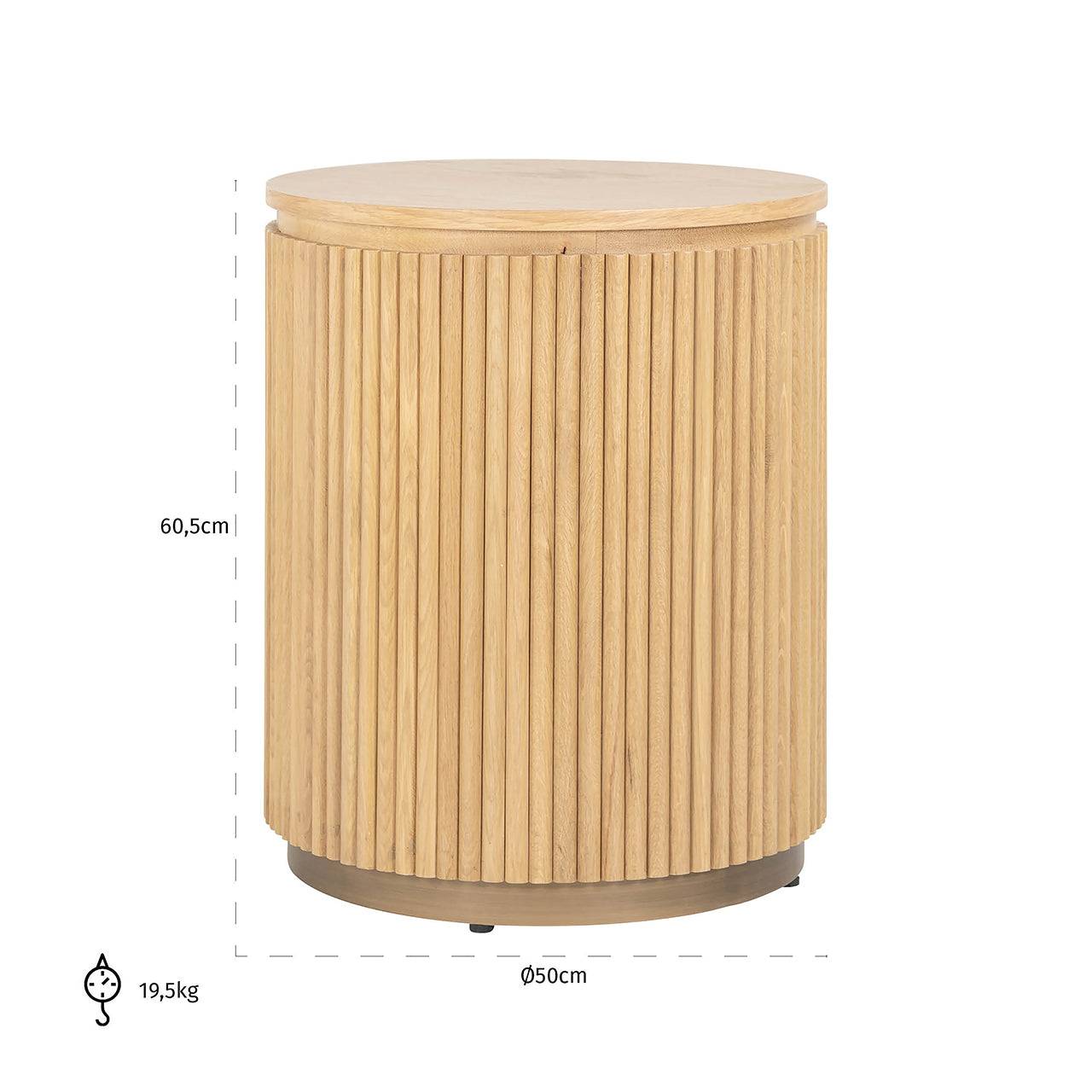 End table Belfort 50Ø (Natural oak)