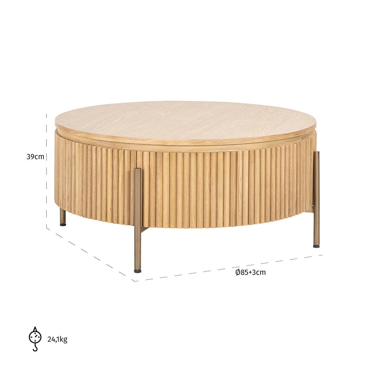 Coffee table Belfort 85Ø (Natural oak)