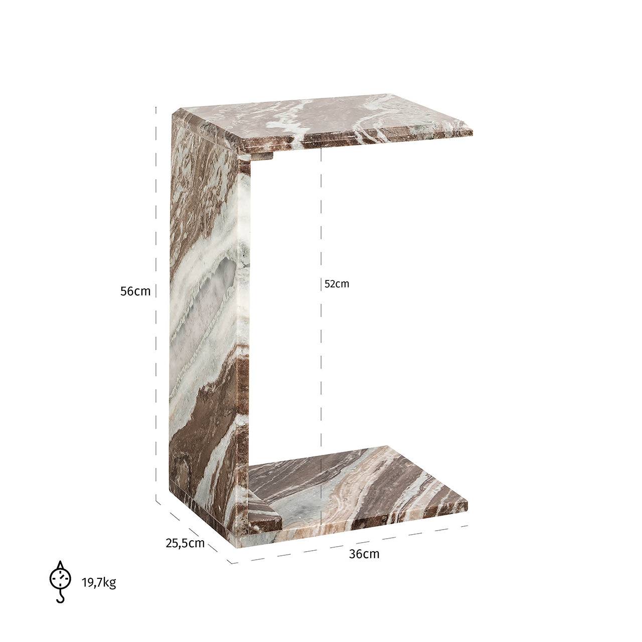 End table Tovek brown (Brown)