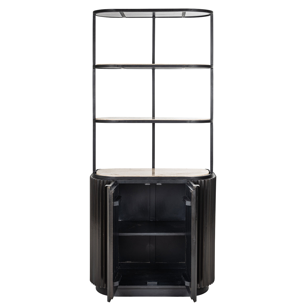 Cabinet Hampton 2-doors 2-shelves (Dark brown)