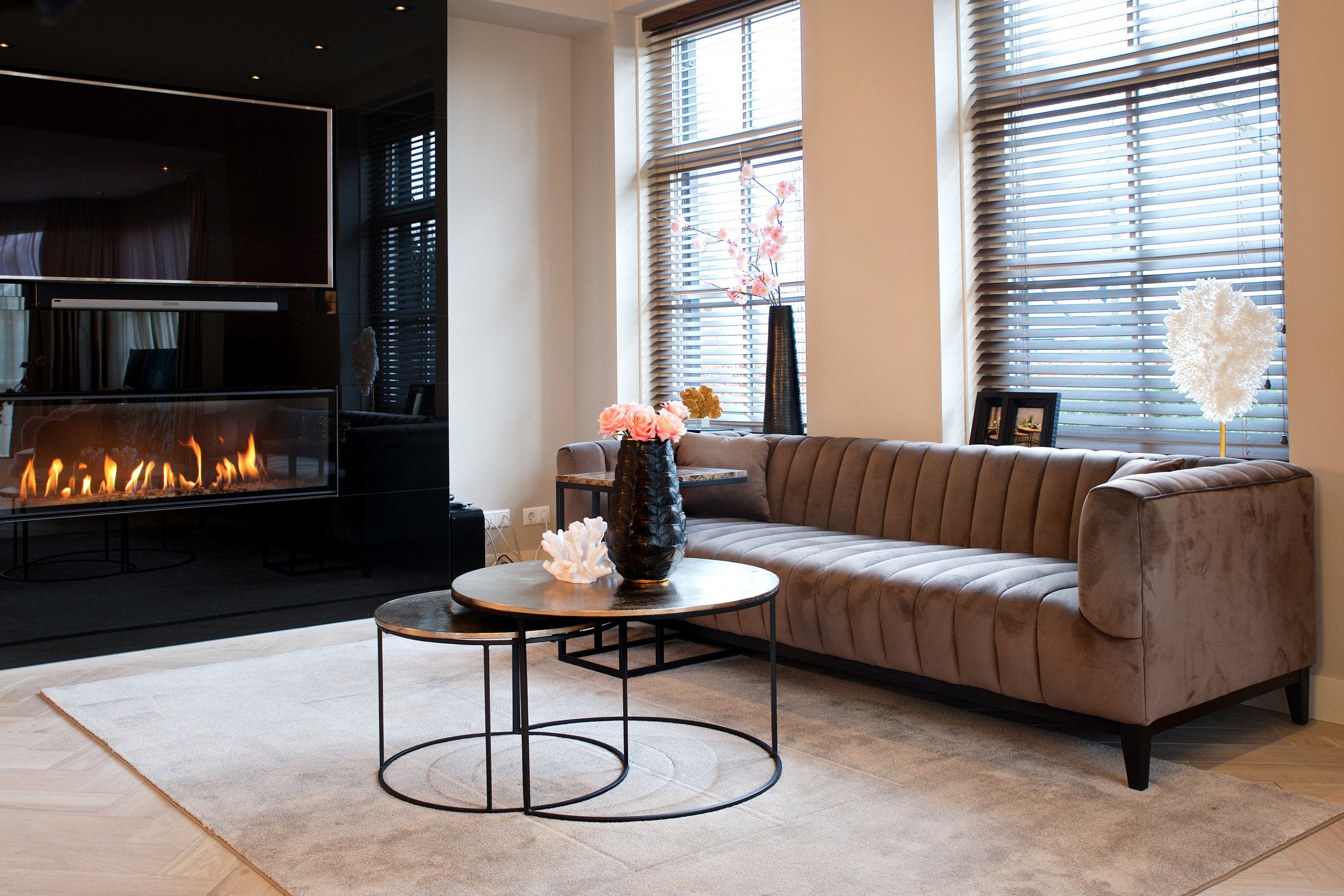 Coffee table Asher champagne gold (Set of 2)