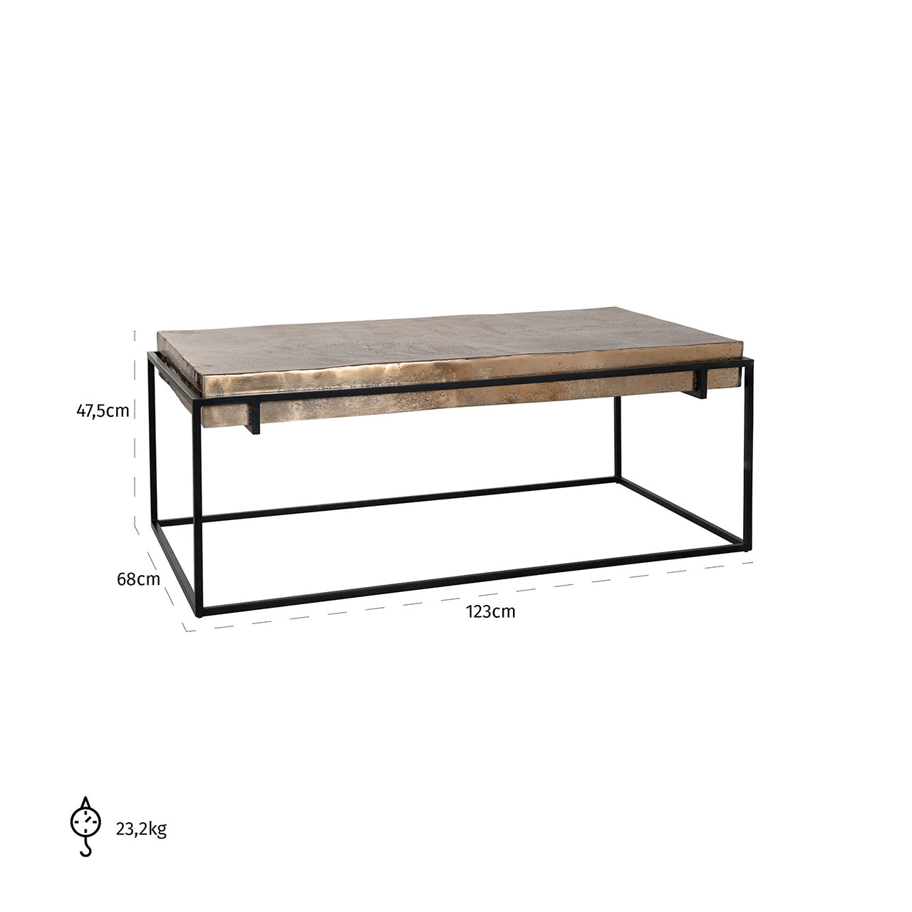 Coffee table Calloway champagne gold