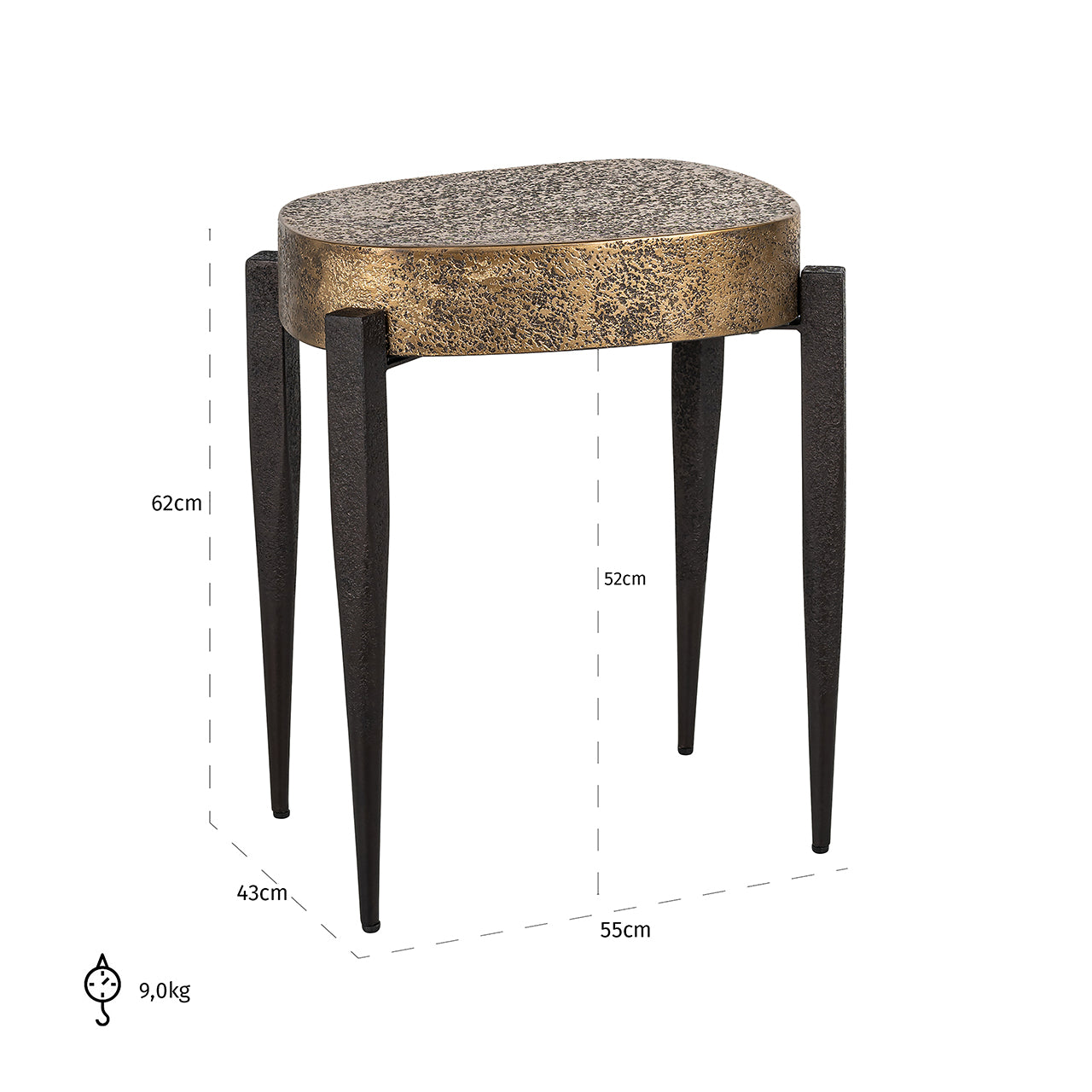 End table Declan (Black/gold)