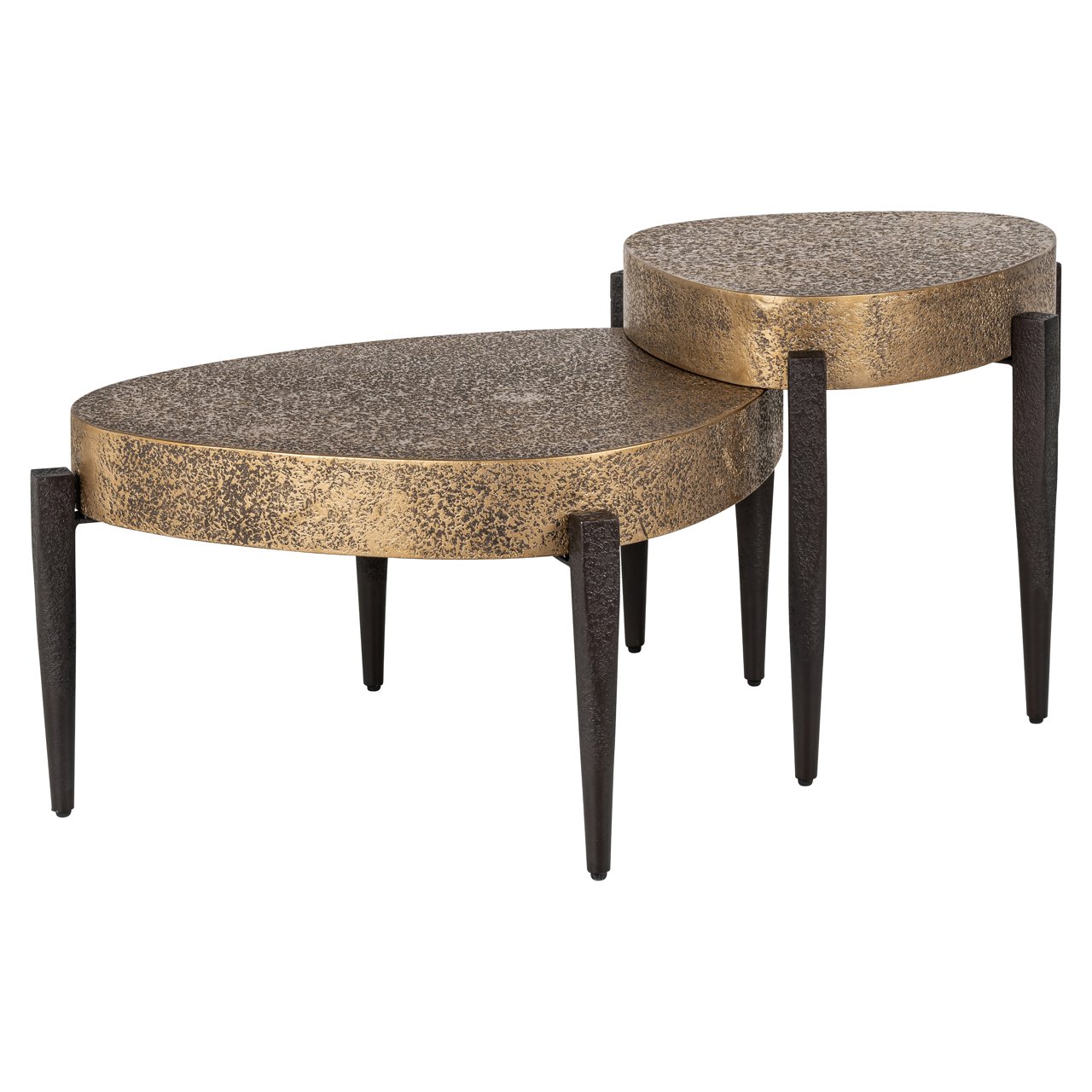 Coffee table Marquee black/gold (Set of 2)