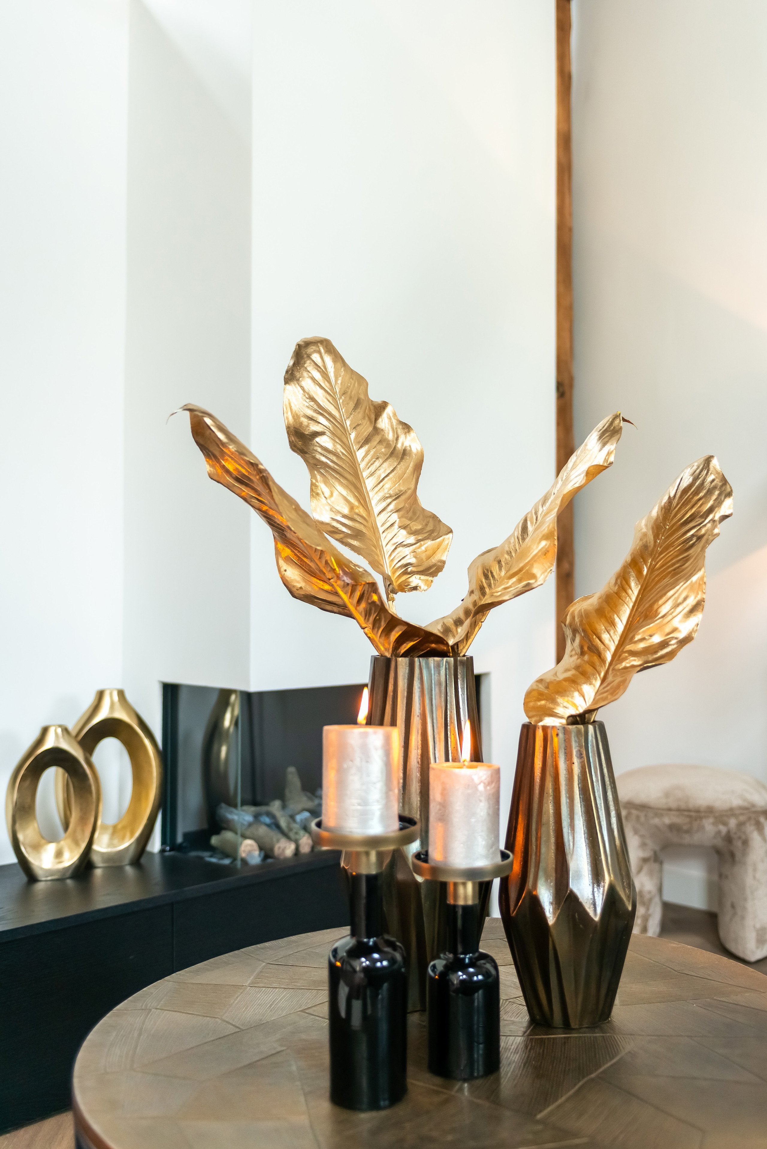 Coffee table Tulum brushed gold (Set of 2)