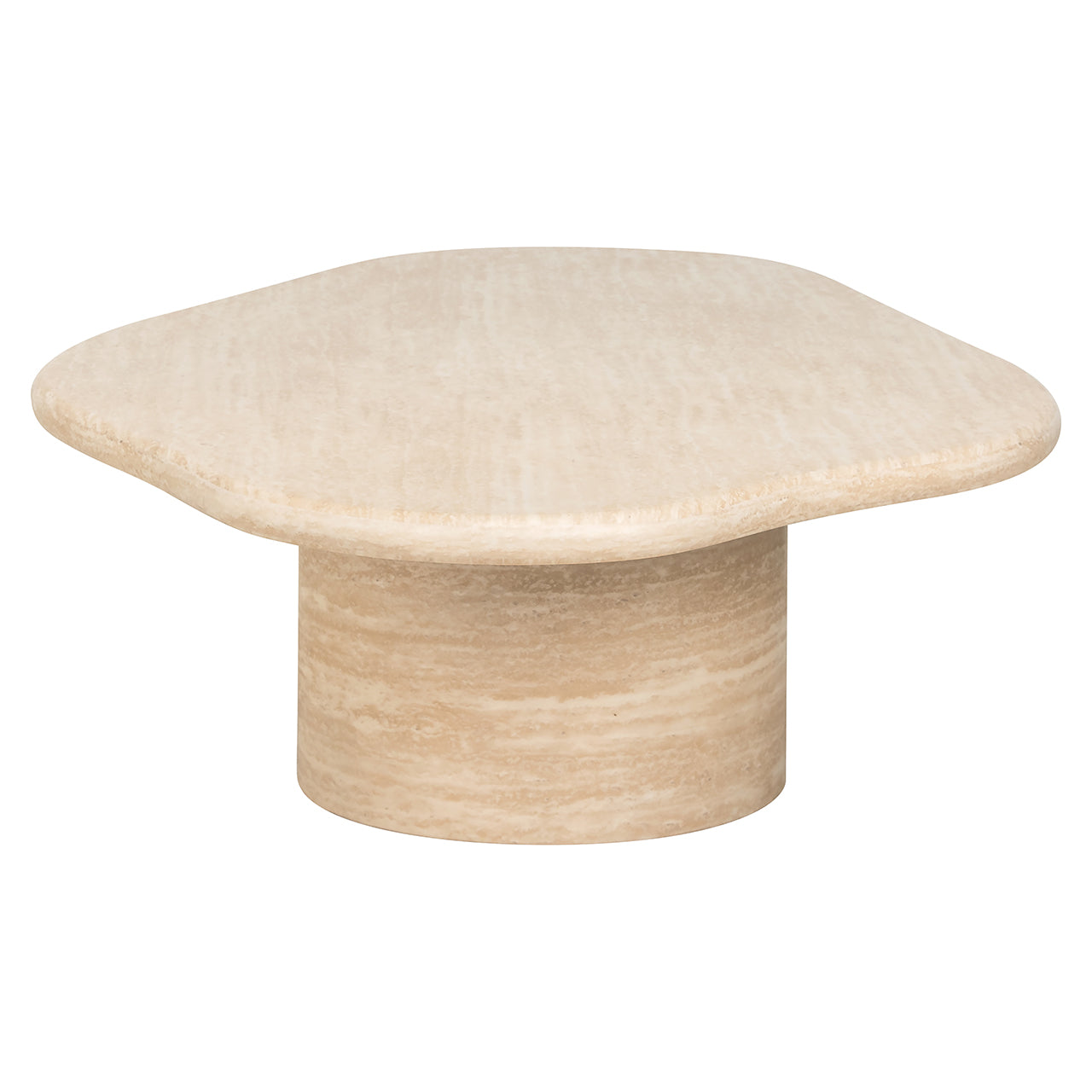Coffee table Fictus 130 faux travertine (Beige)