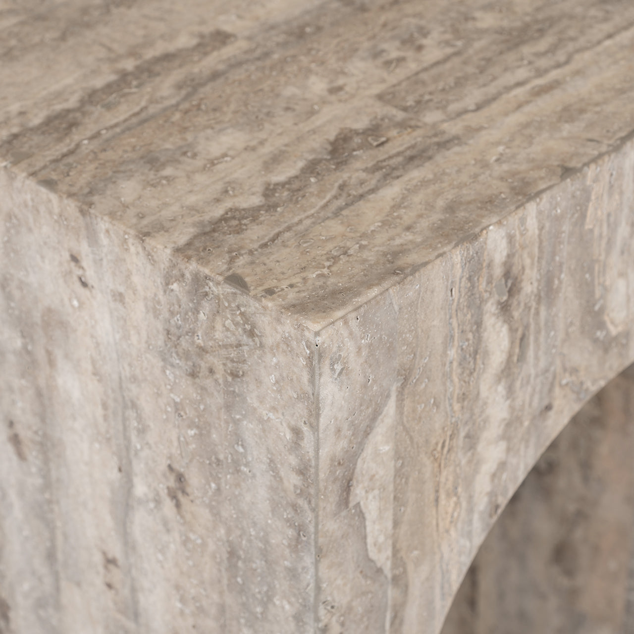 Console La Rague natural grey travertine (Grey)
