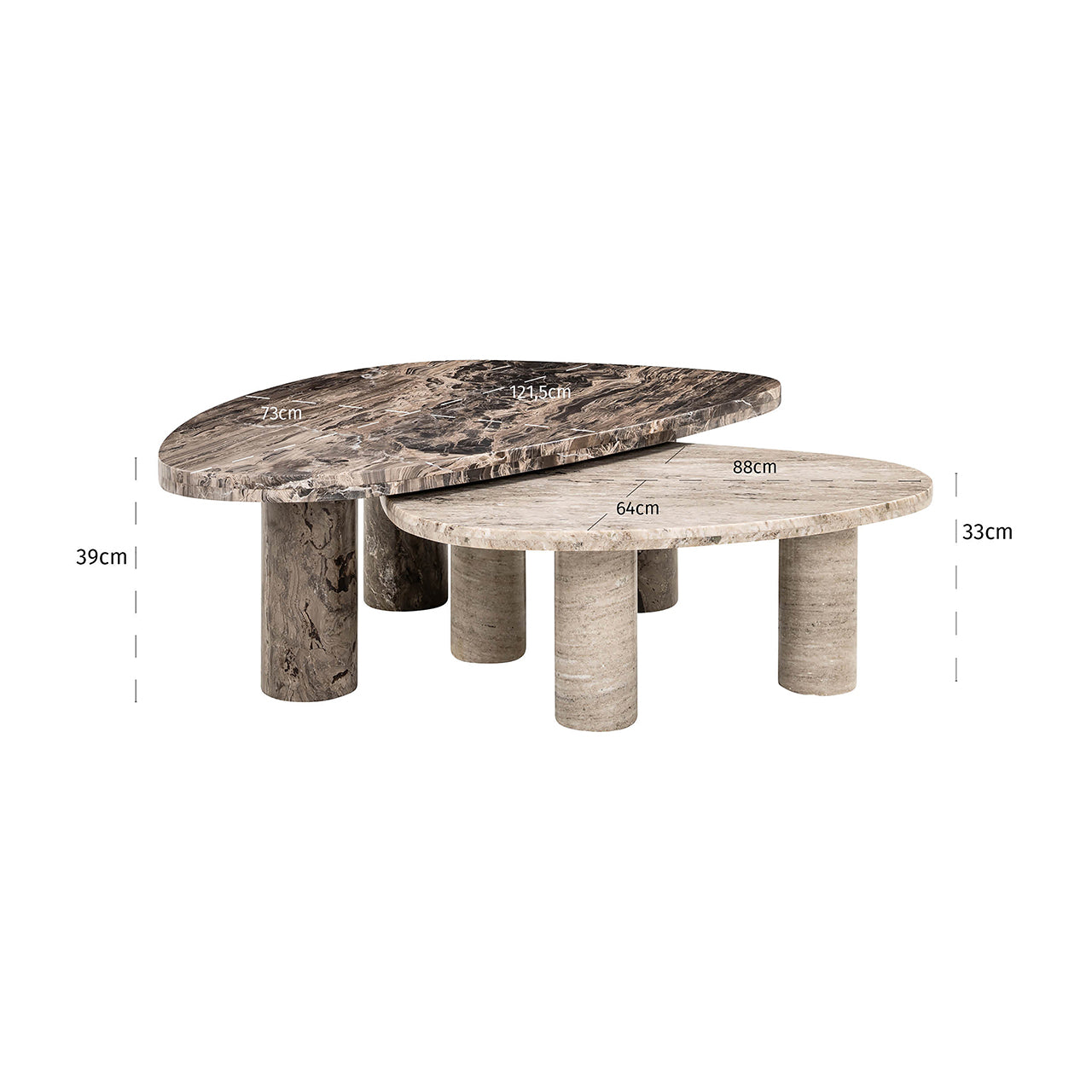 Coffee table Nazario set of 2 (Brown)