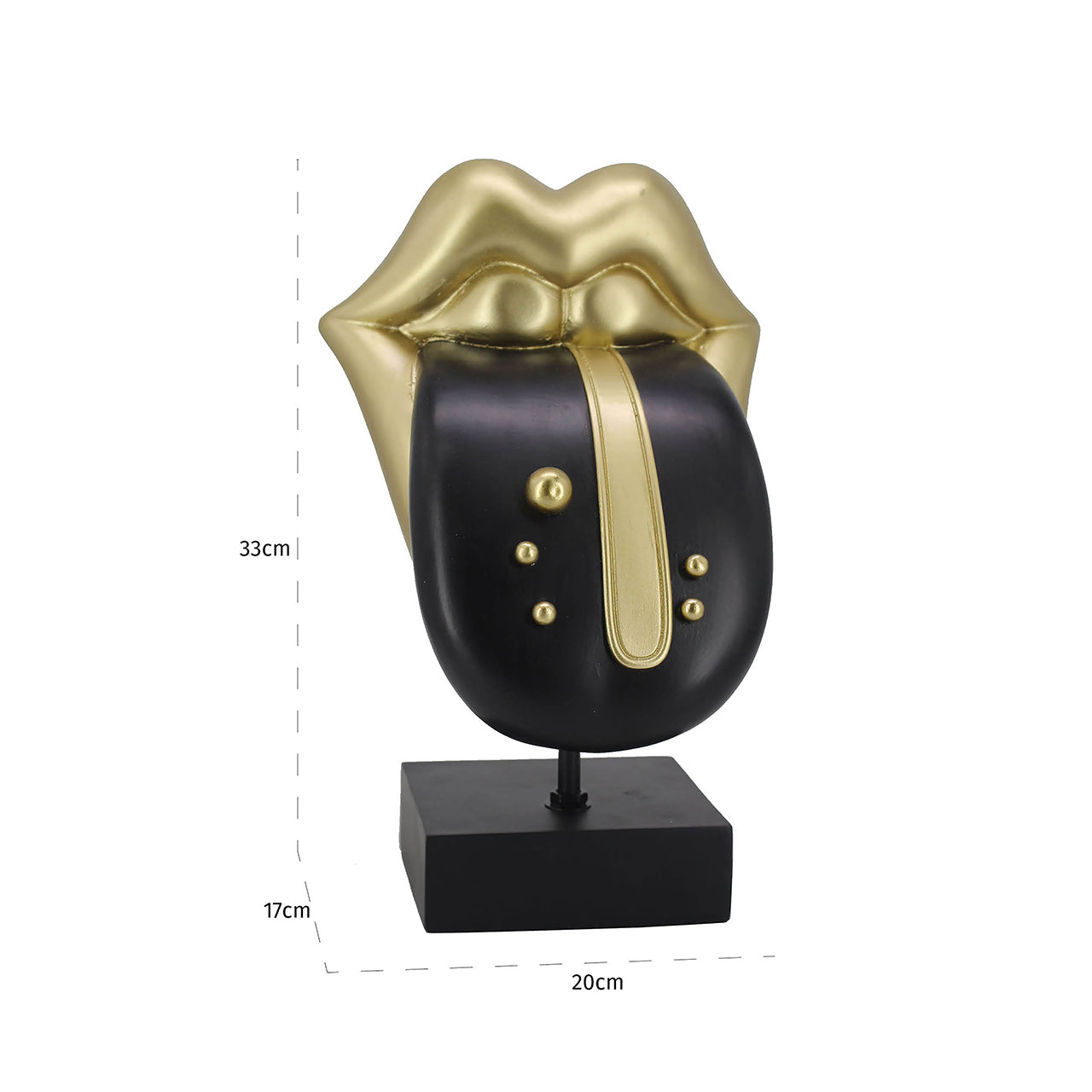 Decorative object Tongue (Black/gold)