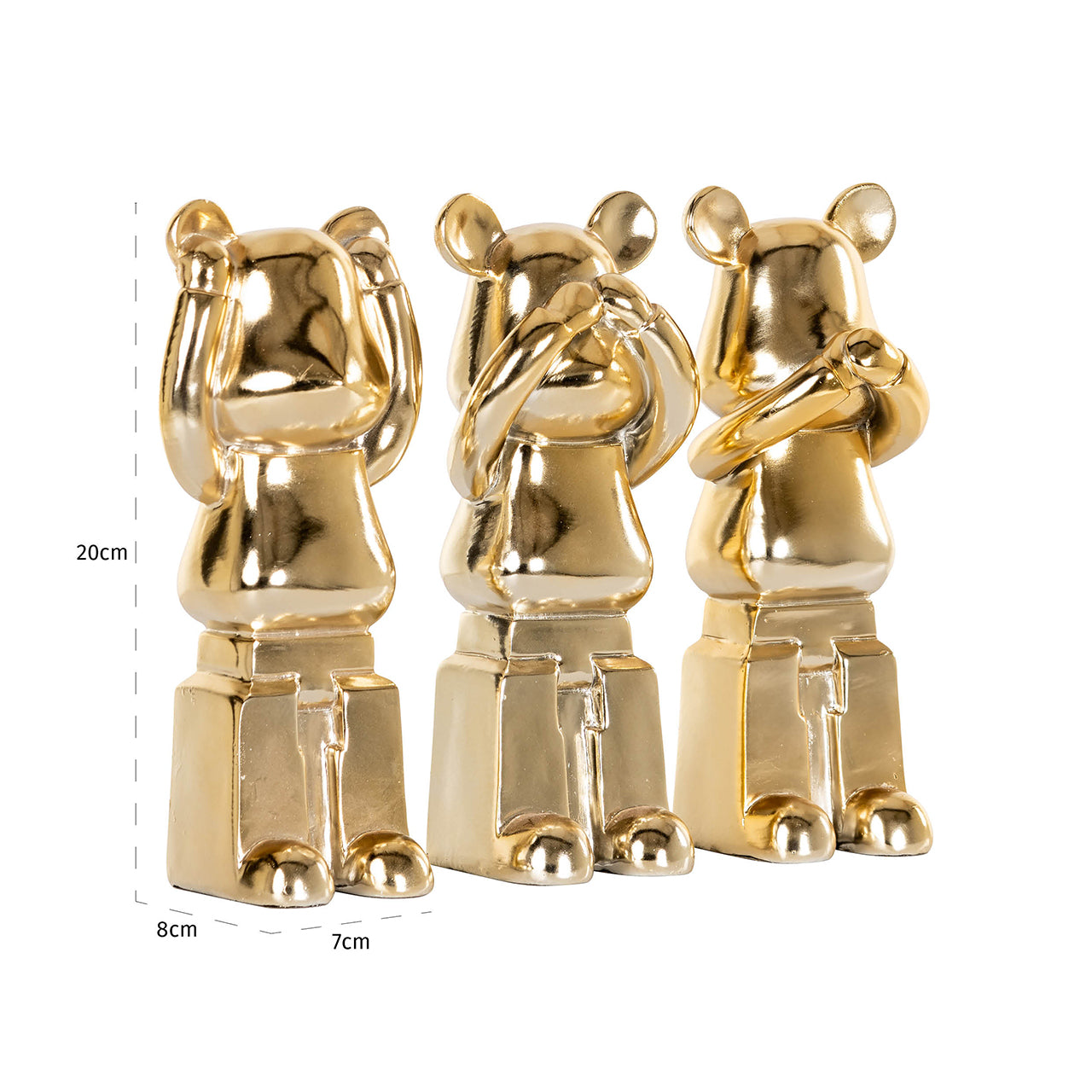Decorative object Berna set of 3 (Gold)