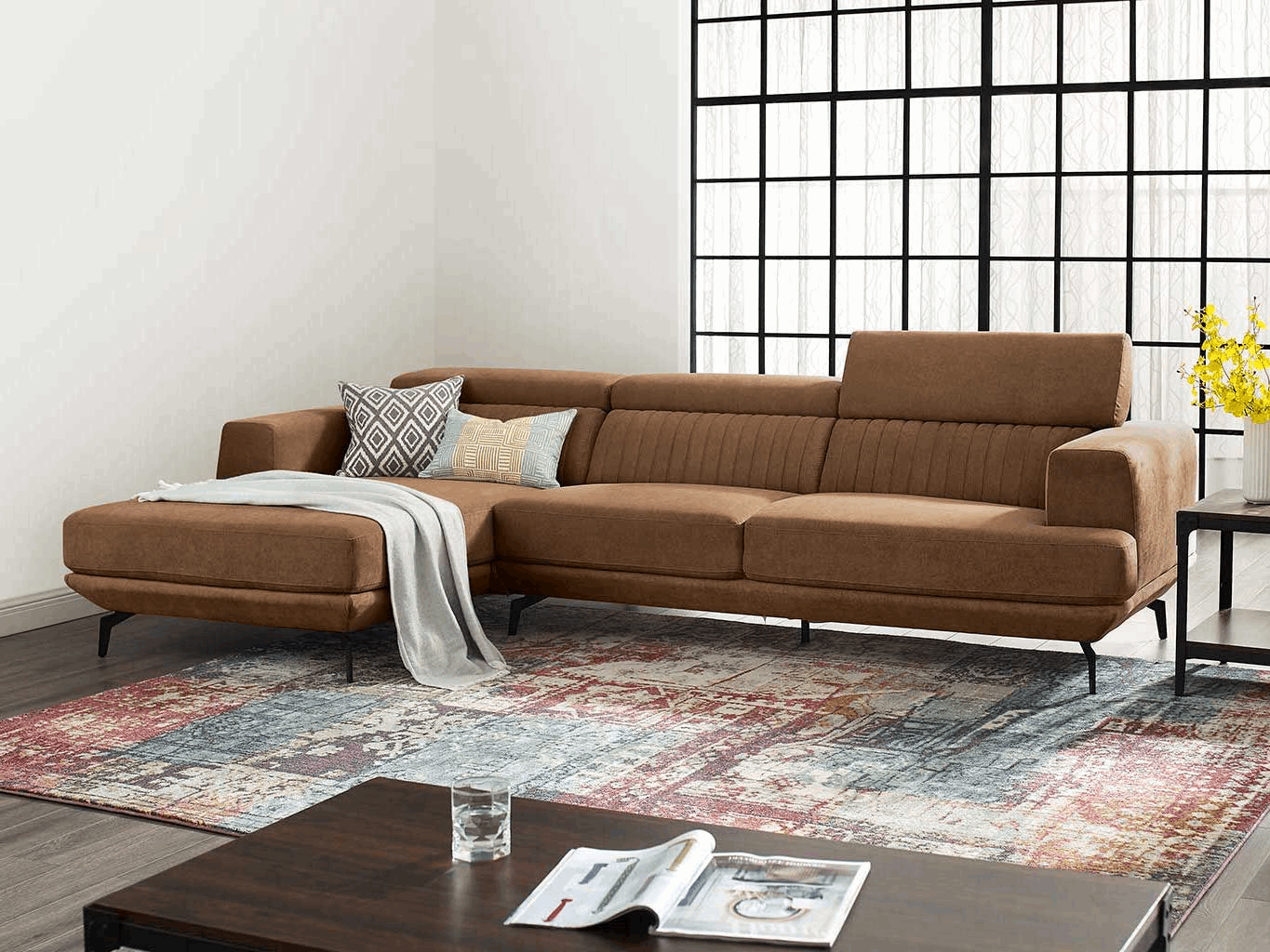Sofa Amsterdam - Brown - Lounge Left