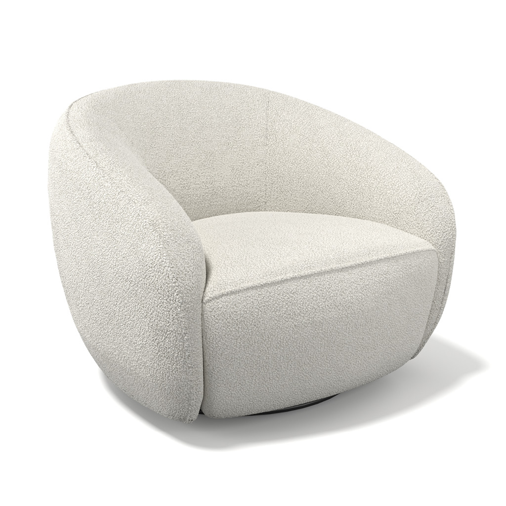 Armchair Rondo - Cream Fabric - Swivel Base | 88 × 94 × 71 cm