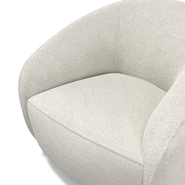 Armchair Rondo - Cream Fabric - Swivel Base | 88 × 94 × 71 cm