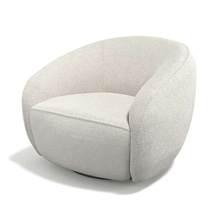 Armchair Rondo - Cream Fabric - Swivel Base | 88 × 94 × 71 cm