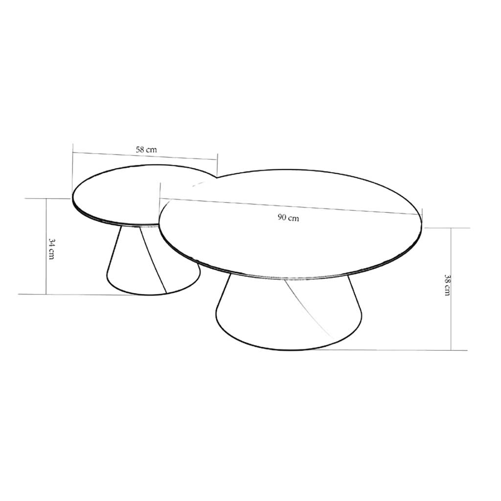 Coffee Table Iwaki – Ceramic Grey Ø58 cm